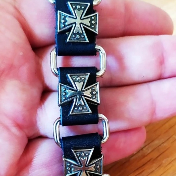 Men's leather punk bracelet - Picture 3 of 4